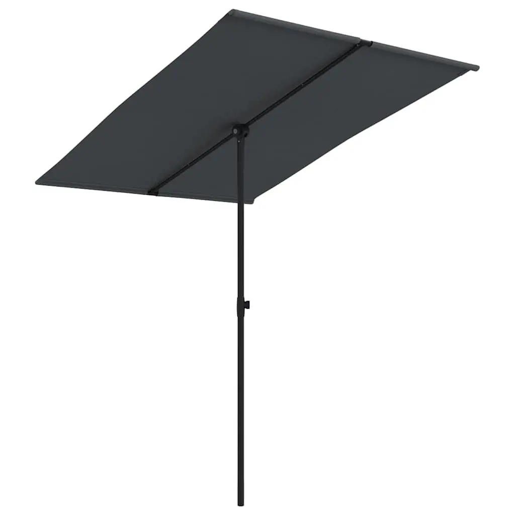 Garden Parasol Black 2x1.5m UV Protection Rotatable Flat Top