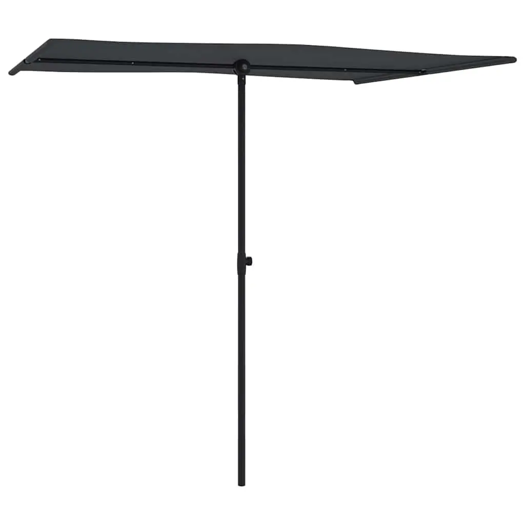 Garden Parasol Black 2x1.5m UV Protection Rotatable Flat Top