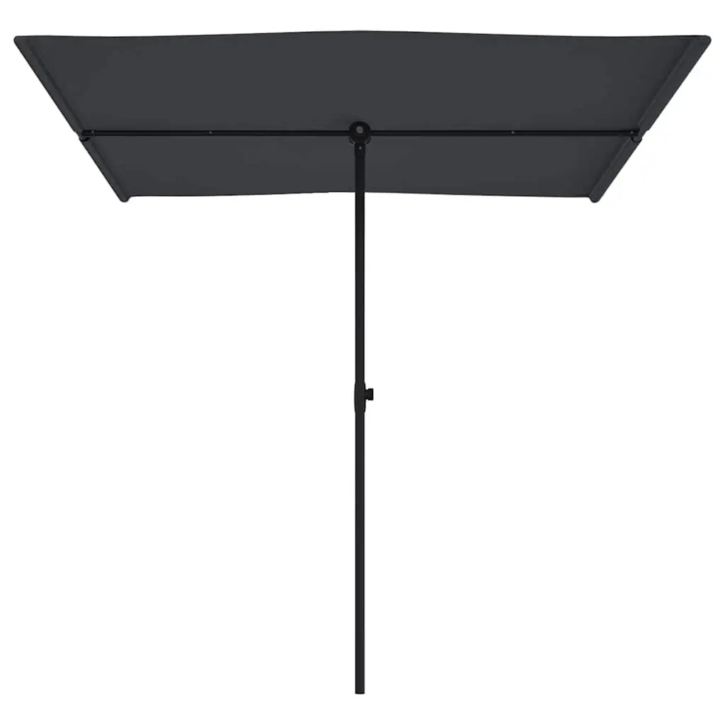 Garden Parasol Black 2x1.5m UV Protection Rotatable Flat Top