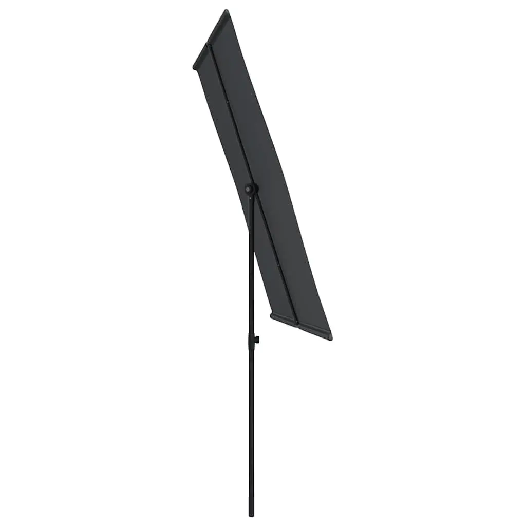 Garden Parasol Black 2x1.5m UV Protection Rotatable Flat Top