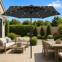 270 cm Parasol with Solar LED Lights for Your Outdoor Space