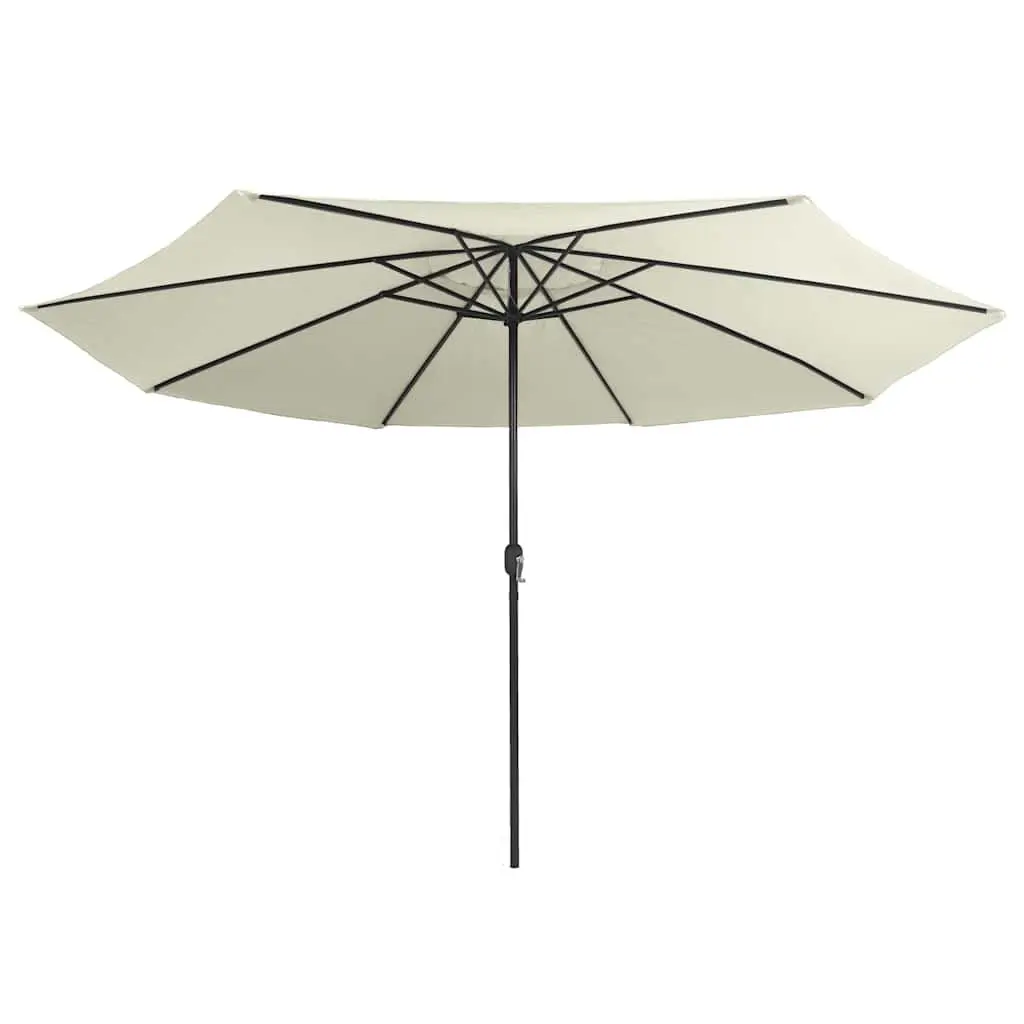 Garden Parasol White 390cm UV Protective Crank Mechanism