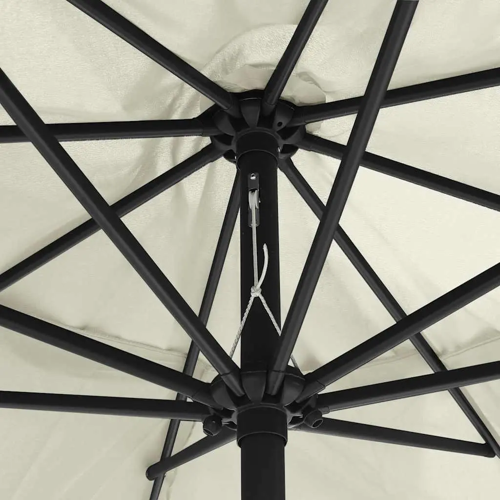 Garden Parasol White 390cm UV Protective Crank Mechanism