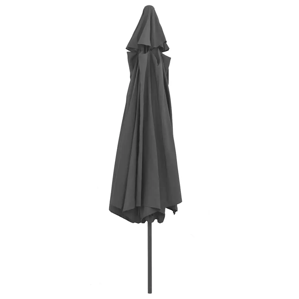 Garden Parasol Anthracite 390 cm UV Protective Polyester Crank Open