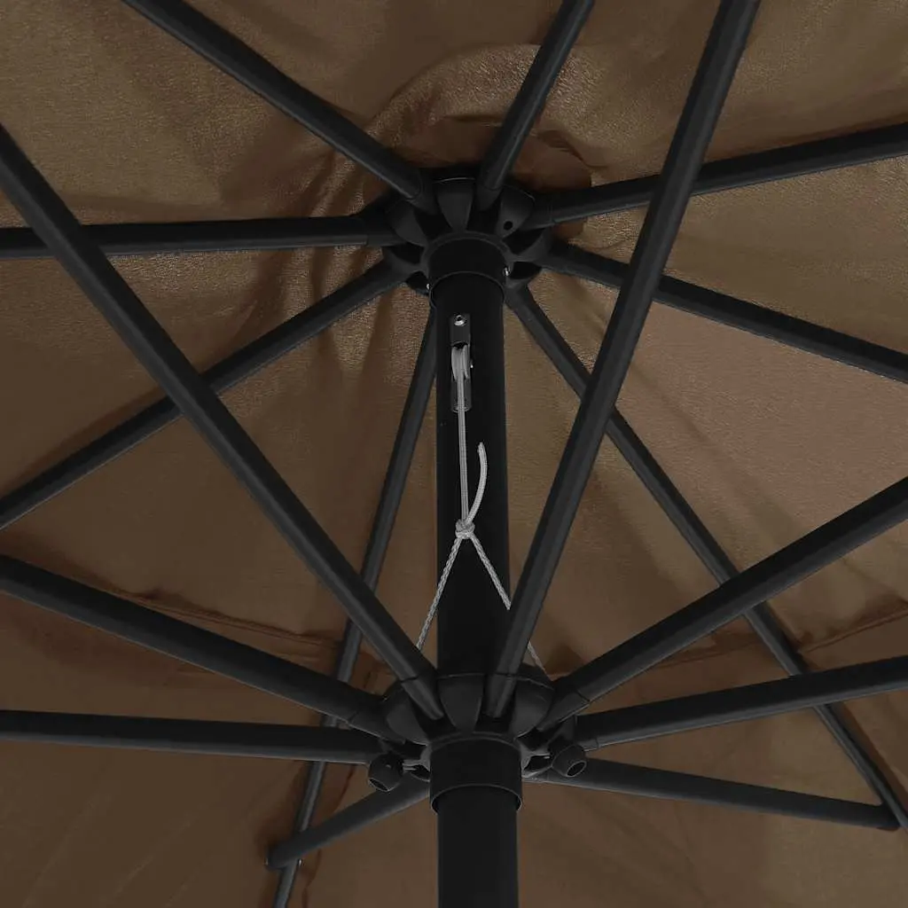Garden Parasol Taupe 390cm UV Protective Polyester Cover Crank Mechanism