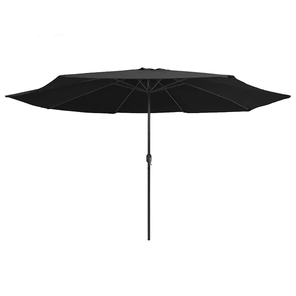 Garden Parasol Black 390cm Crank Opening Metal Pole