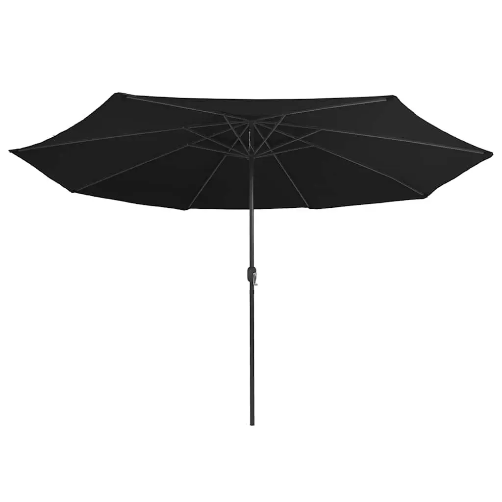 Garden Parasol Black 390cm Crank Opening Metal Pole