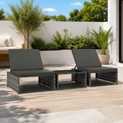 Reclining Garden Lounge Set with Coffee Table