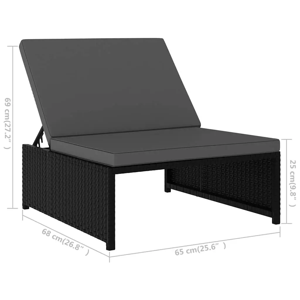Reclining Garden Chair Set with Coffee Table