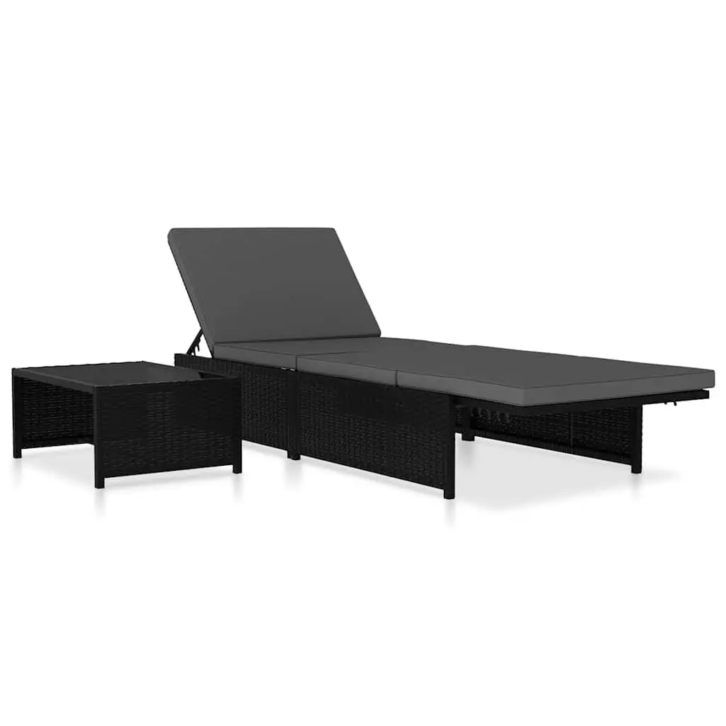 Reclining Garden Chair Set with Coffee Table