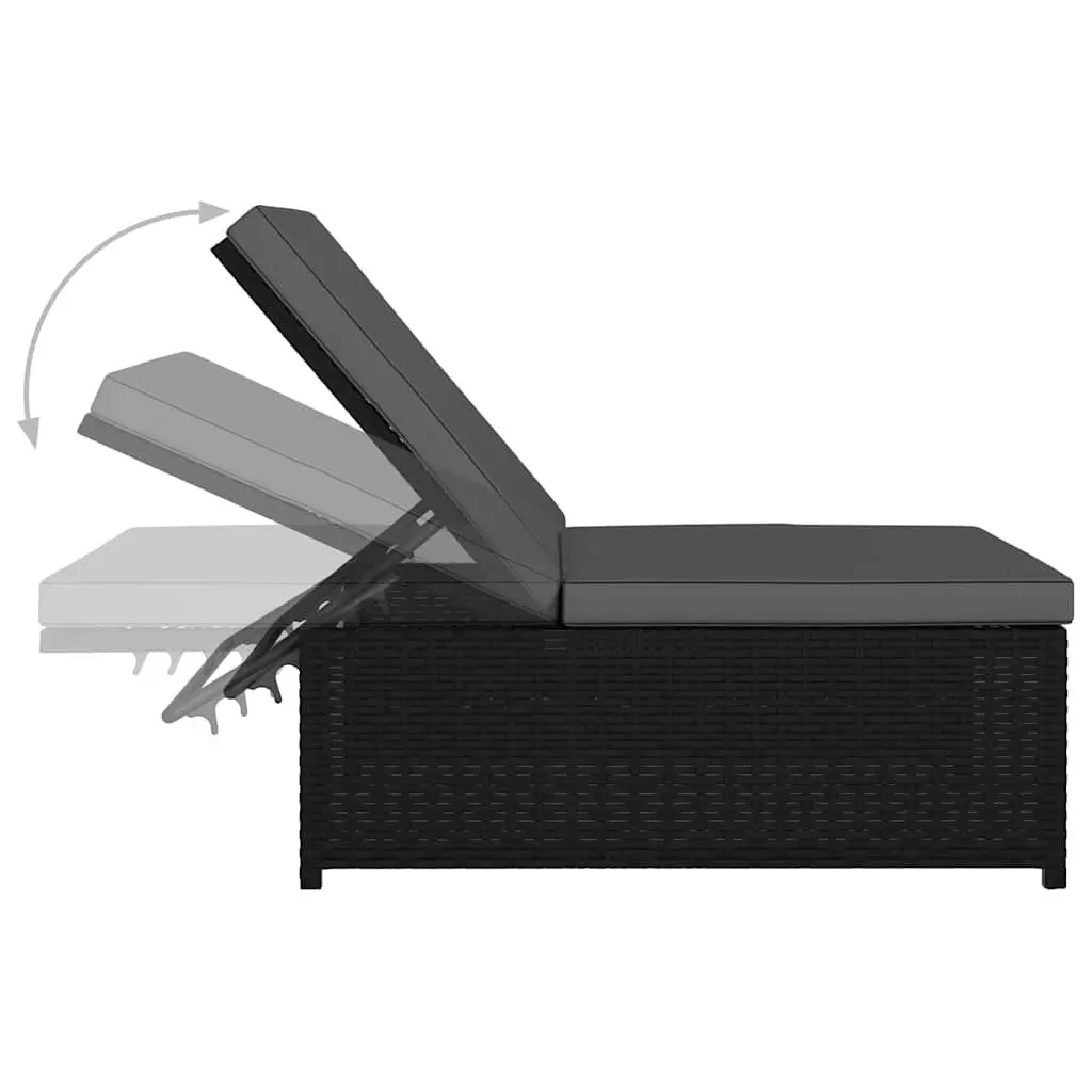 Reclining Garden Chair Set with Coffee Table