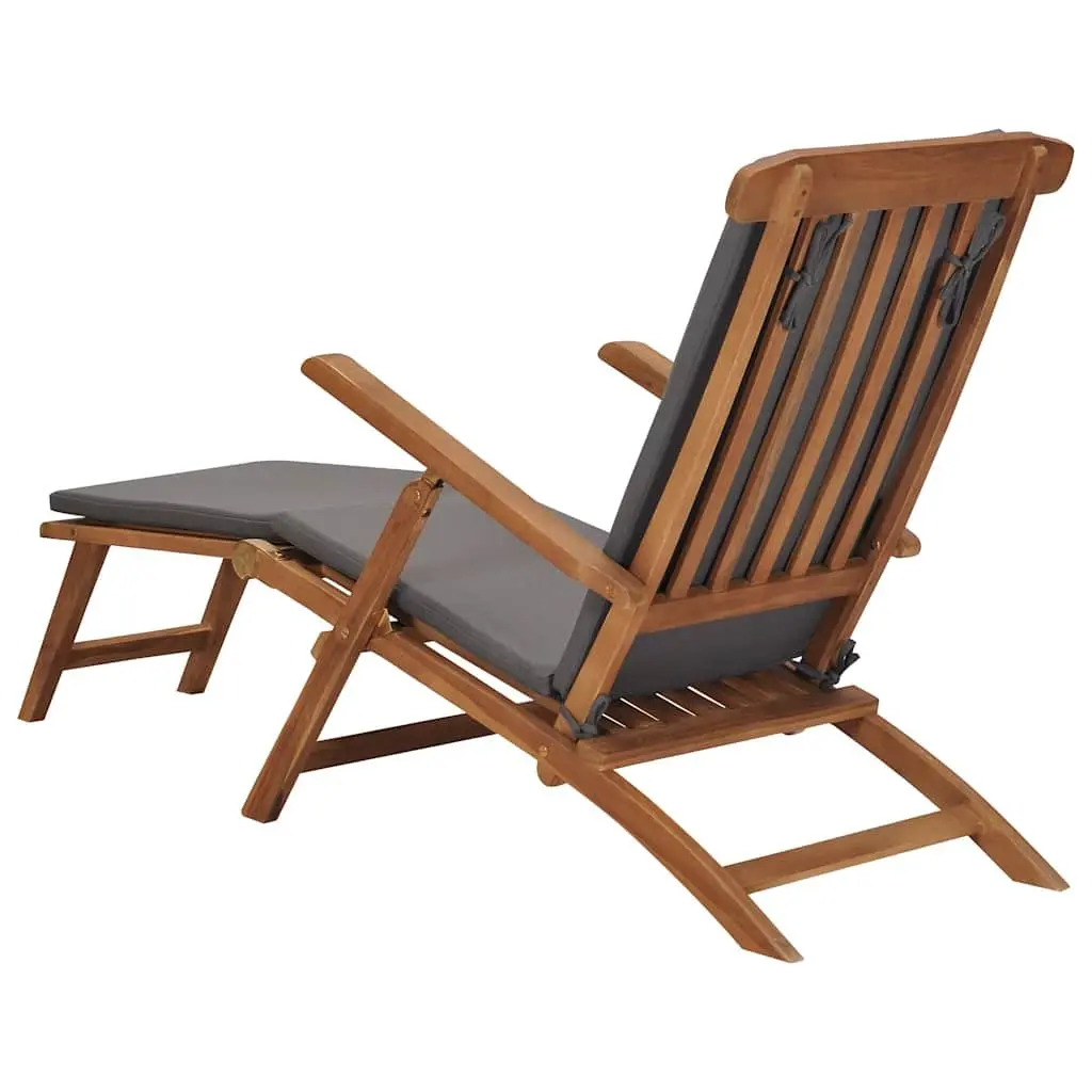 Grey Sun Lounger with Cushioned Comfort