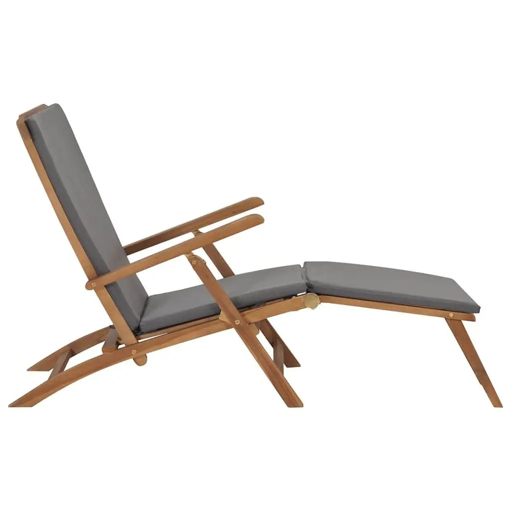 Grey Sun Lounger with Cushioned Comfort
