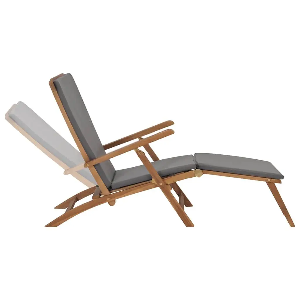 Grey Sun Lounger with Cushioned Comfort