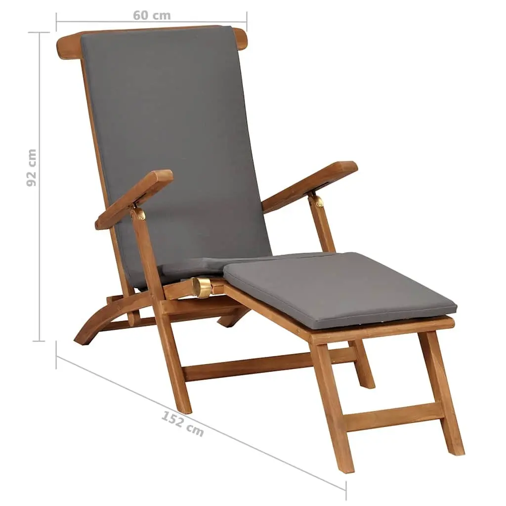 Grey Sun Lounger with Cushioned Comfort