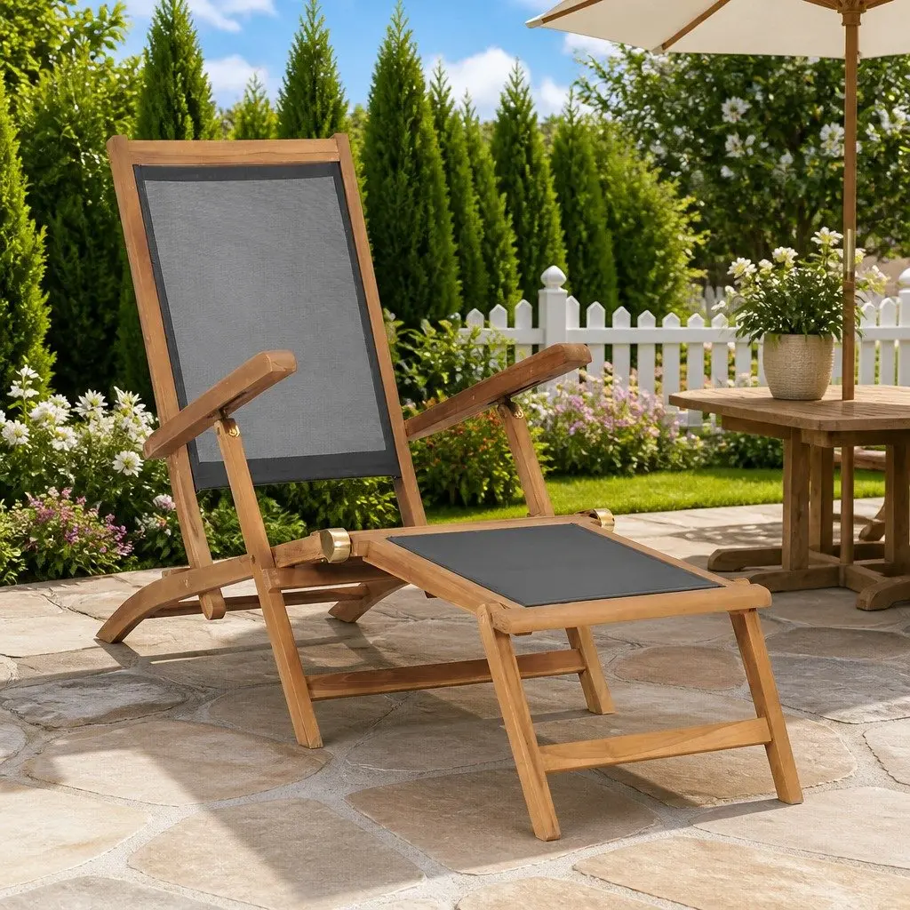 Deck Chair with Footrest Included