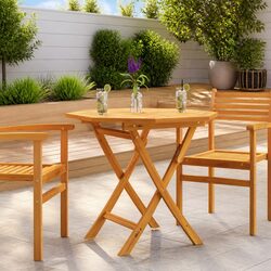 Folding Garden Dining Table 85x85x76cm Outdoor Patio Teak Wood Brown