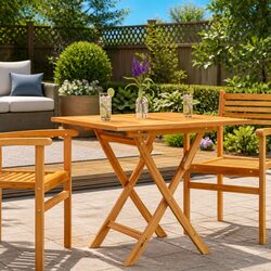 Compact Folding Dining Table Made of Solid Teak Wood