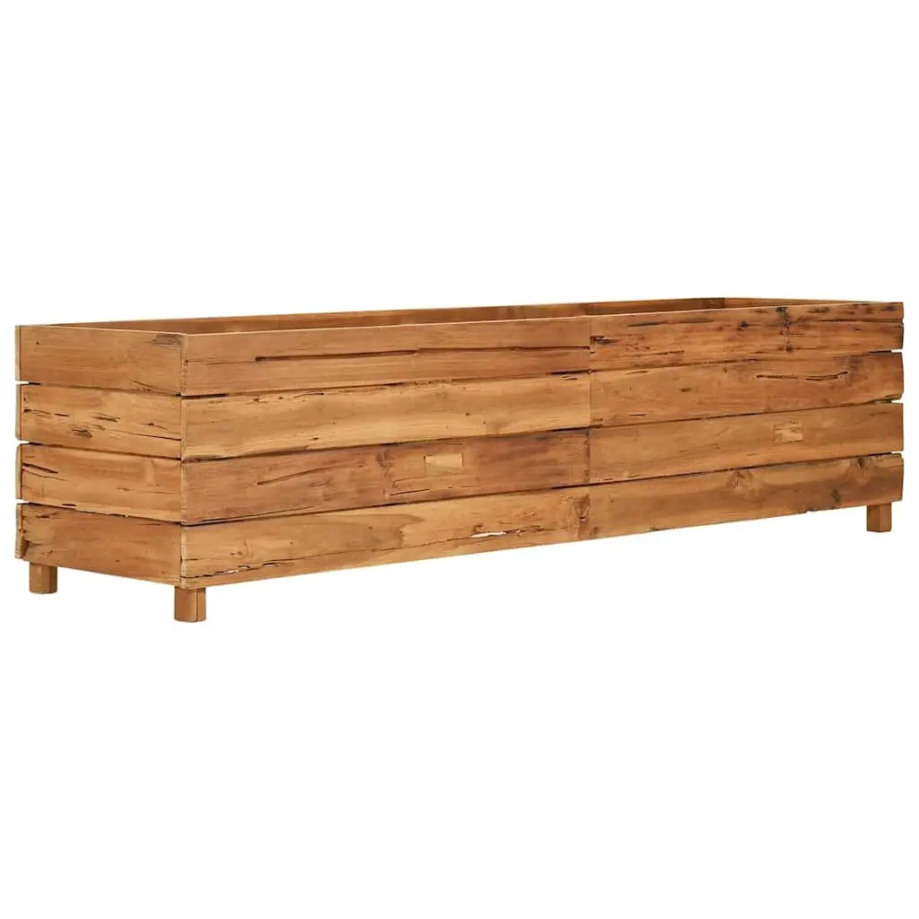Raised Garden Bed Planter Brown 150x40x38cm Recycled Teak Wood with Steel Legs