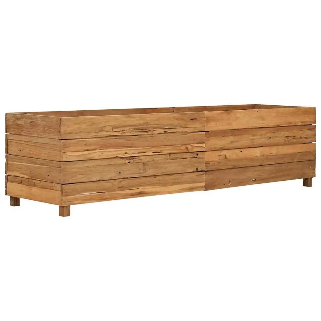 Raised Garden Bed Planter Brown 150x40x38cm Recycled Teak Wood with Steel Legs