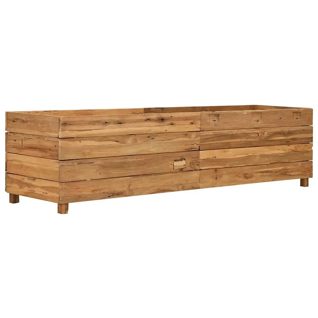 Raised Garden Bed Planter Brown 150x40x38cm Recycled Teak Wood with Steel Legs