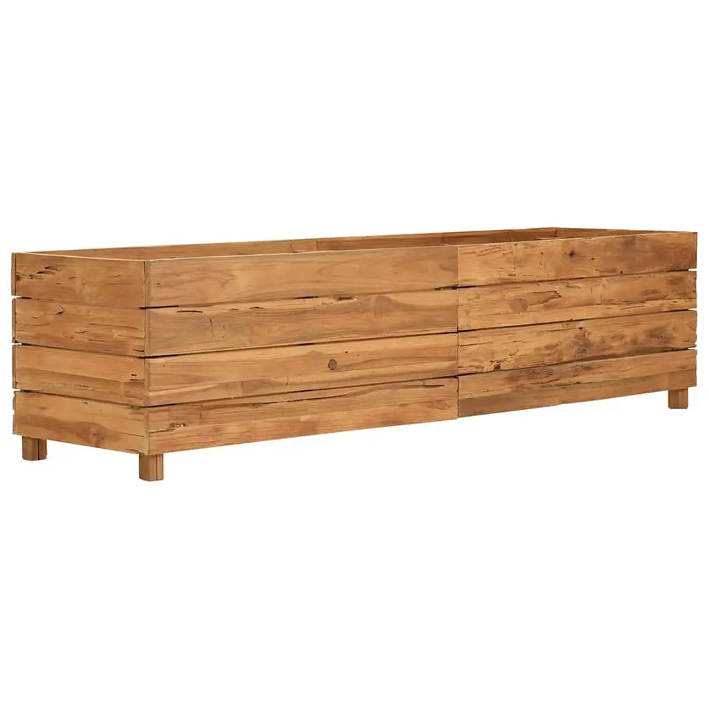 Raised Garden Bed Planter Brown 150x40x38cm Recycled Teak Wood with Steel Legs