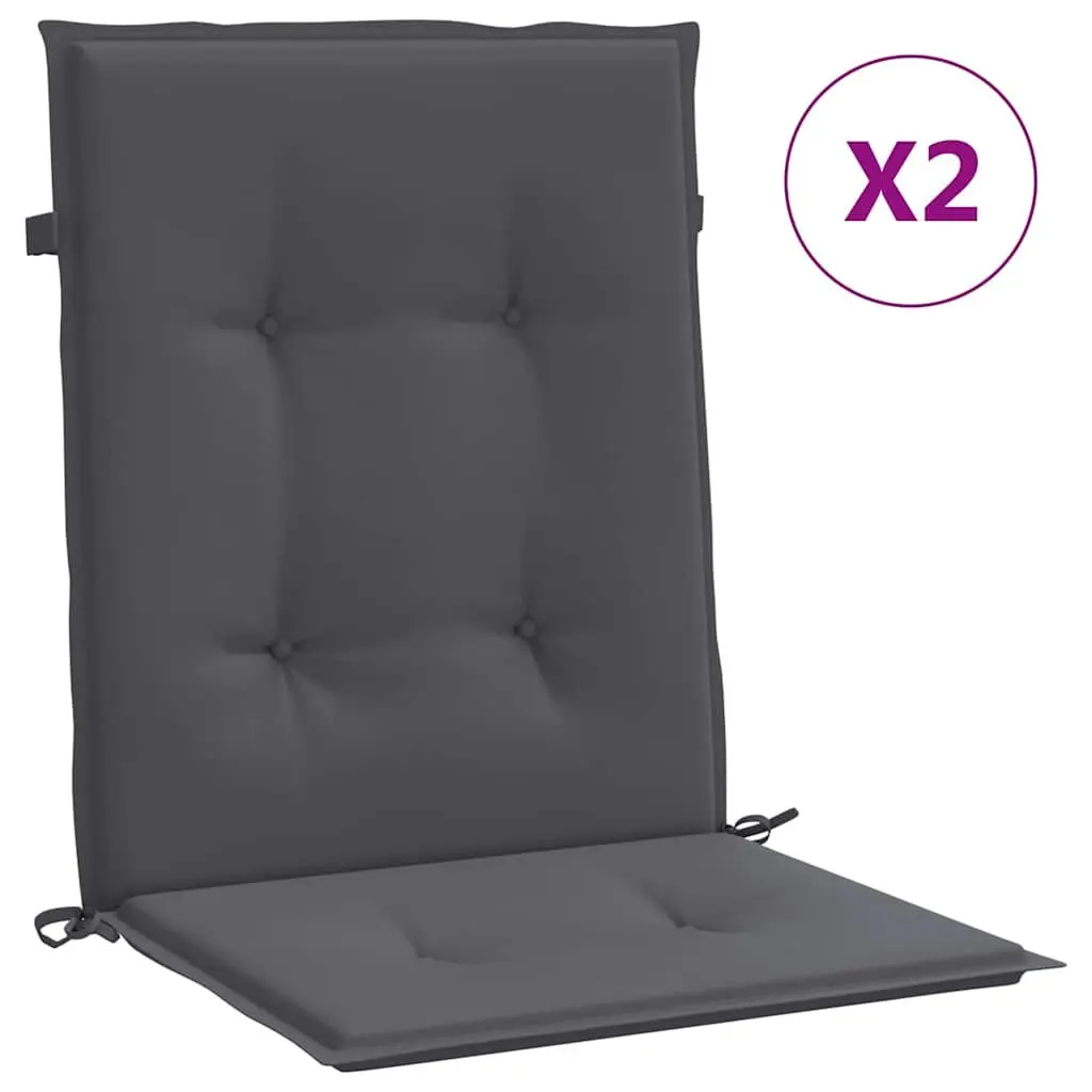 Lowback Chair Cushions Anthracite 2 pcs Oxford Fabric Outdoor Seat
