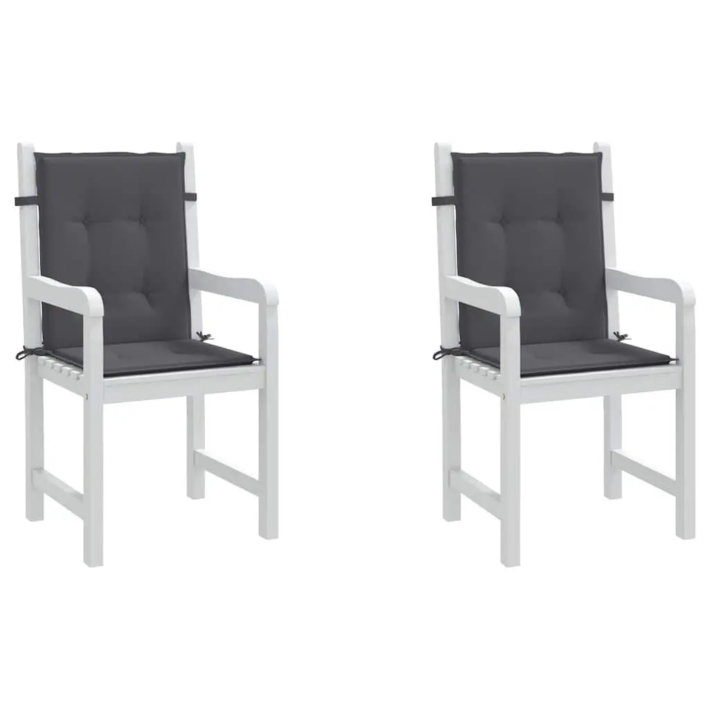 Lowback Chair Cushions Anthracite 2 pcs Oxford Fabric Outdoor Seat