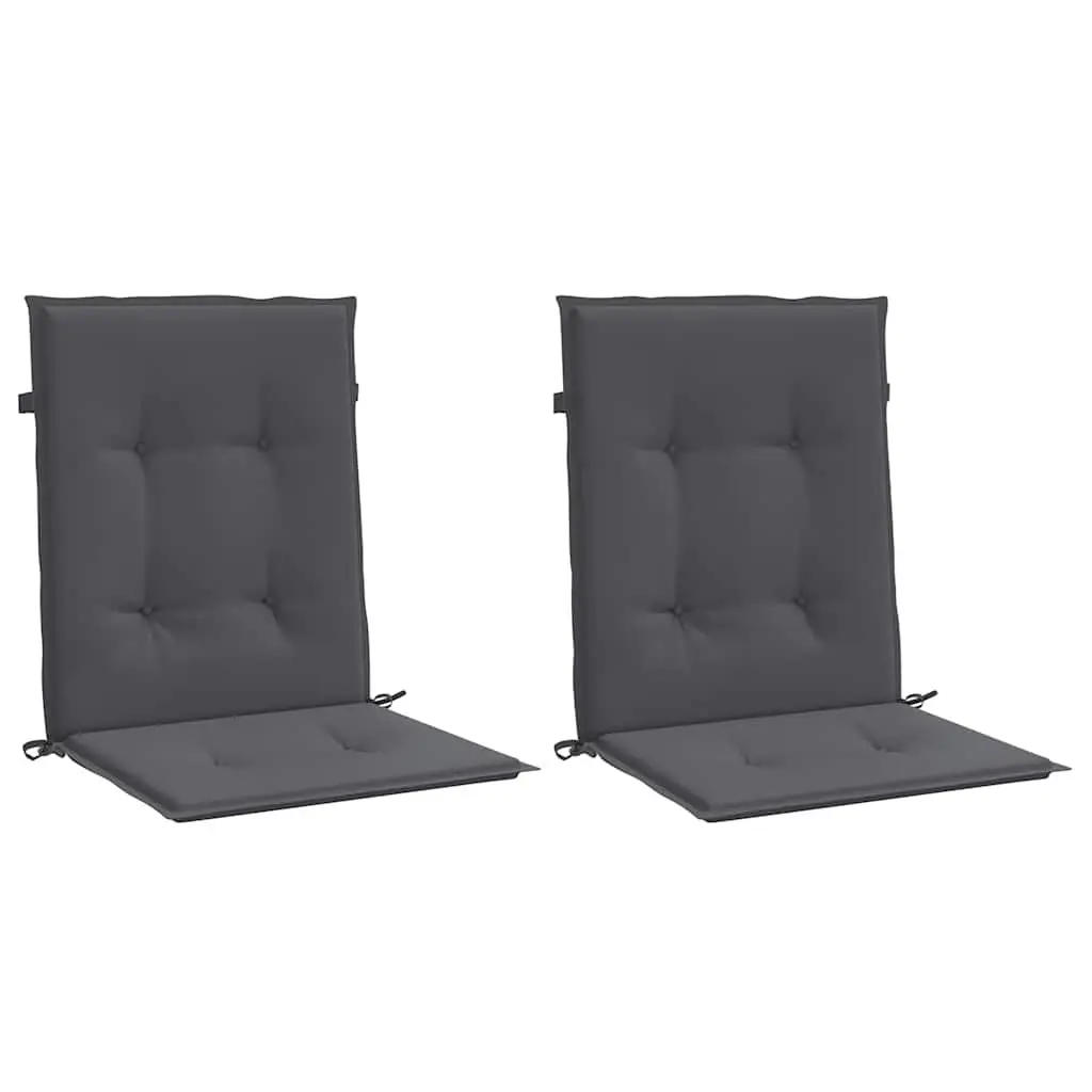 Lowback Chair Cushions Anthracite 2 pcs Oxford Fabric Outdoor Seat