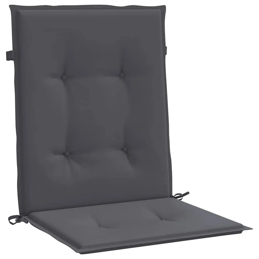 Garden Chair Cushions Anthracite Lowback 100x50x3cm Water-resistant Foam Fibre