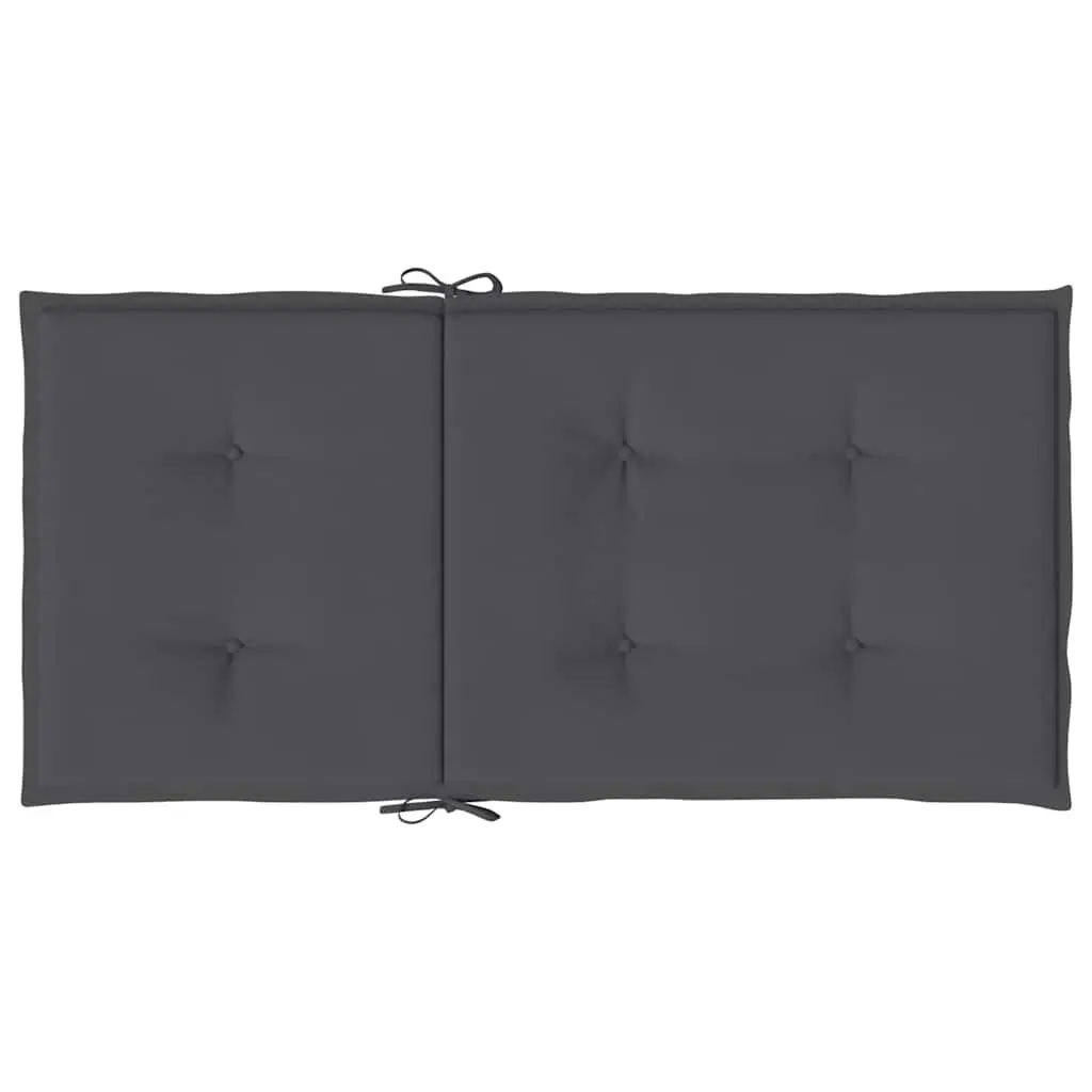 Garden Chair Cushions Anthracite Lowback 100x50x3cm Water-resistant Foam Fibre
