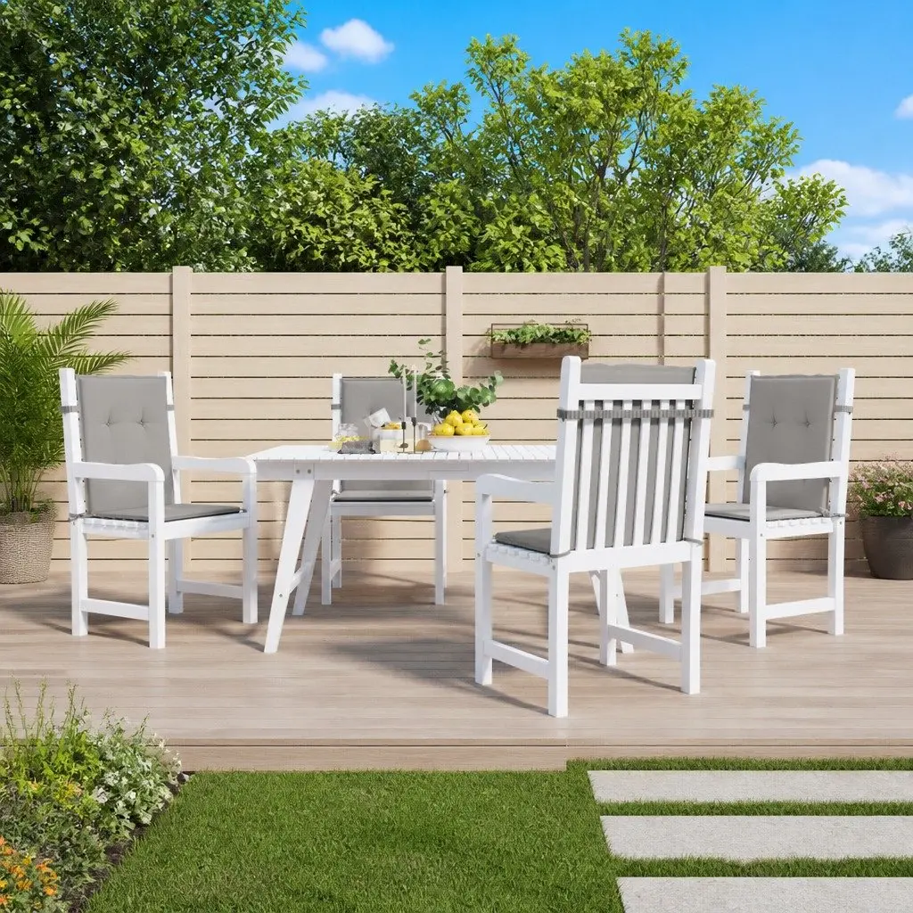 Lowback Chair Cushions Grey Oxford Fabric 4 Piece Outdoor Patio Seat Pad