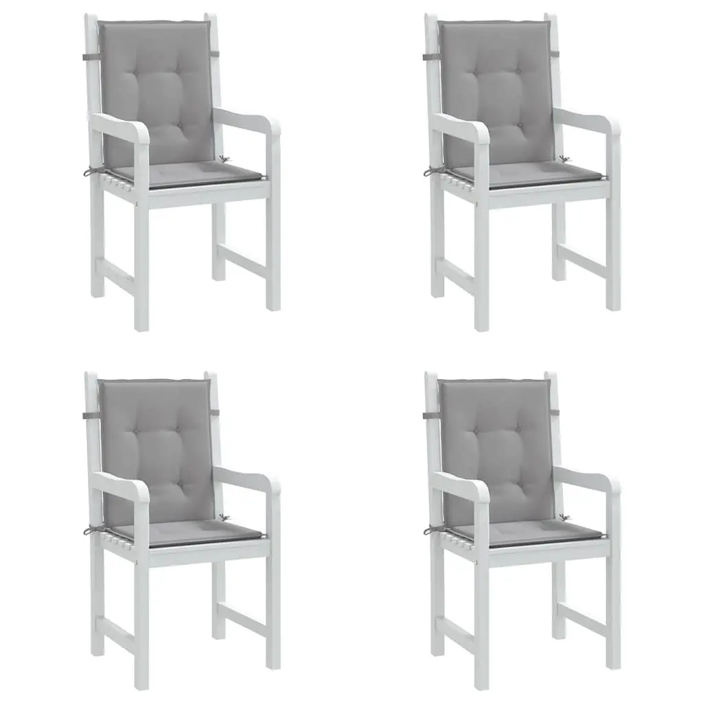 Lowback Chair Cushions Grey Oxford Fabric 4 Piece Outdoor Patio Seat Pad