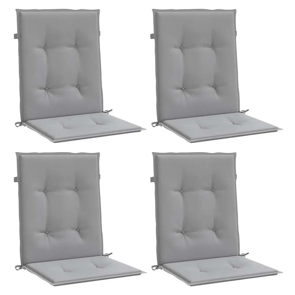 Lowback Chair Cushions Grey Oxford Fabric 4 Piece Outdoor Patio Seat Pad