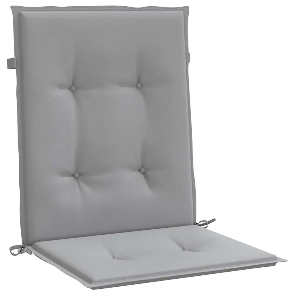 Lowback Chair Cushions Grey Oxford Fabric 4 Piece Outdoor Patio Seat Pad