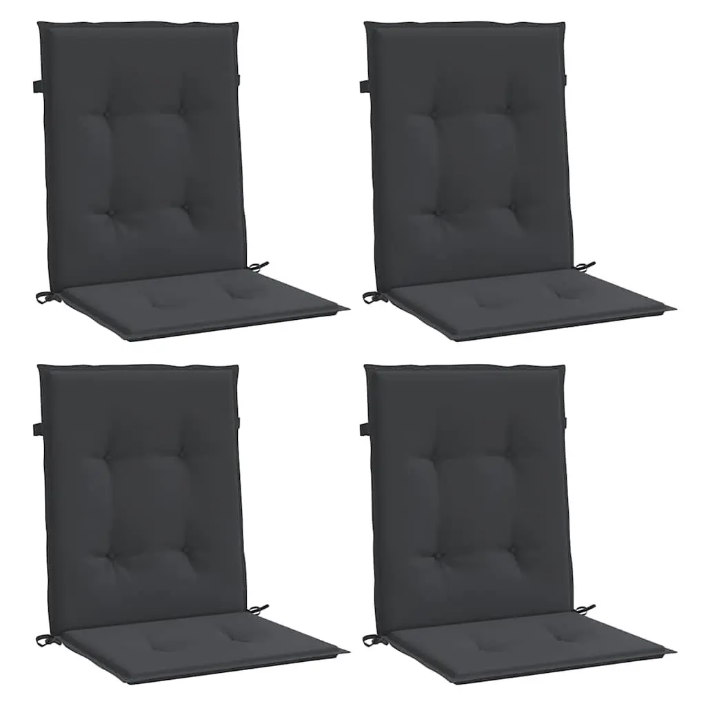 Lowback Chair Cushions Black 100x50x3 cm Oxford Fabric 4 Piece Set Outdoor Indoor