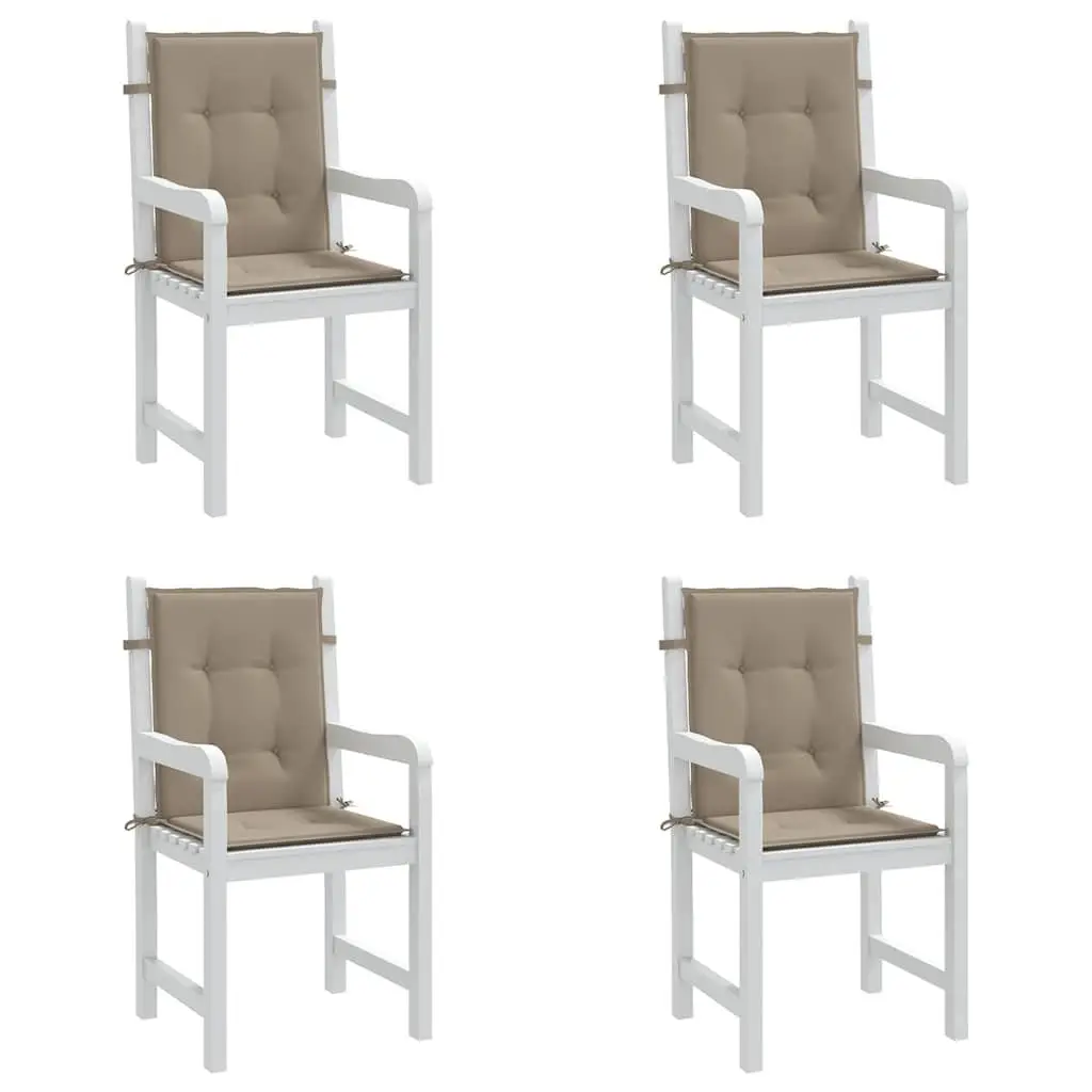 Lowback Chair Cushions Taupe 100 x 50 x 3 cm Foam Fibre Filling Oxford Fabric 4 Piece