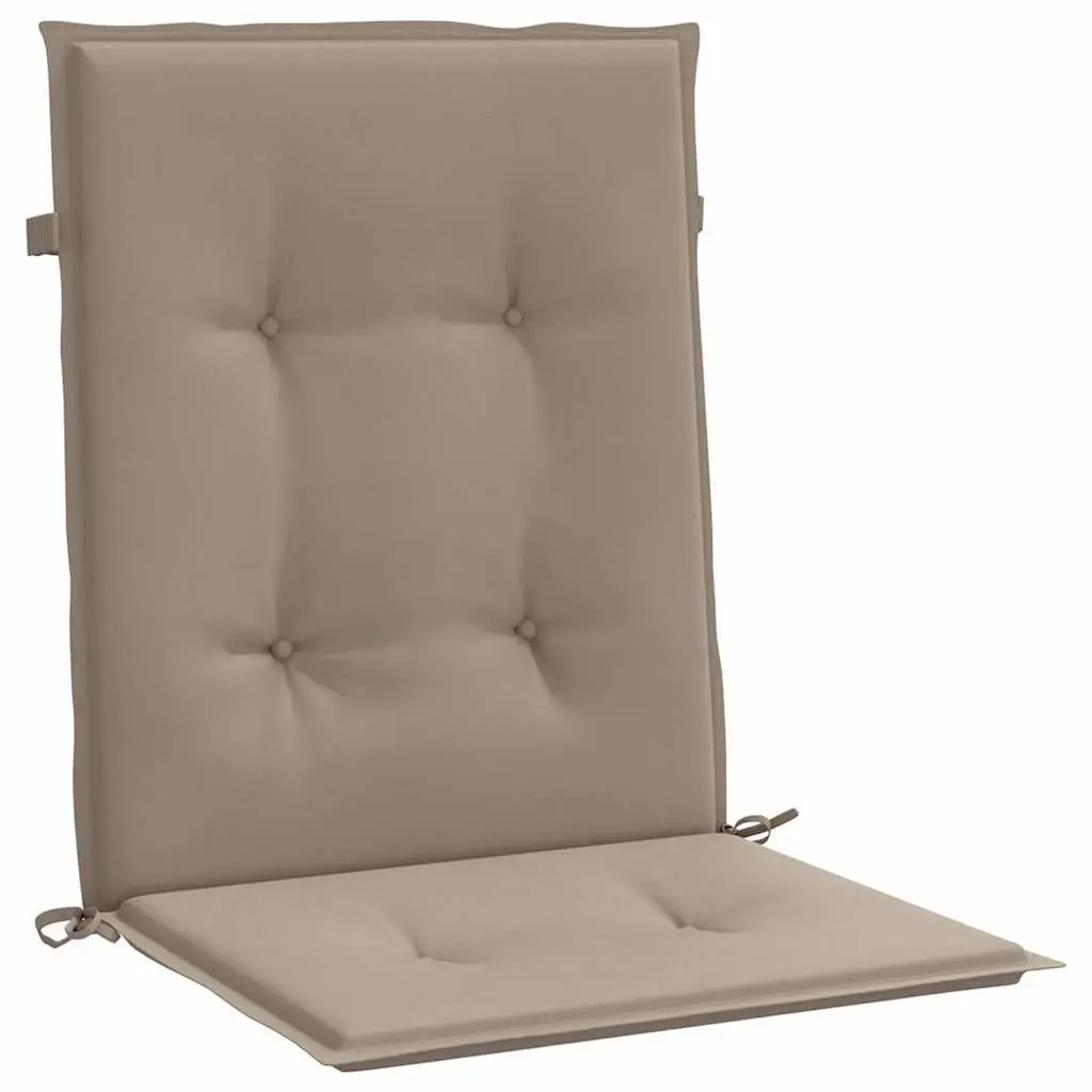 Lowback Chair Cushions Taupe 100 x 50 x 3 cm Foam Fibre Filling Oxford Fabric 4 Piece