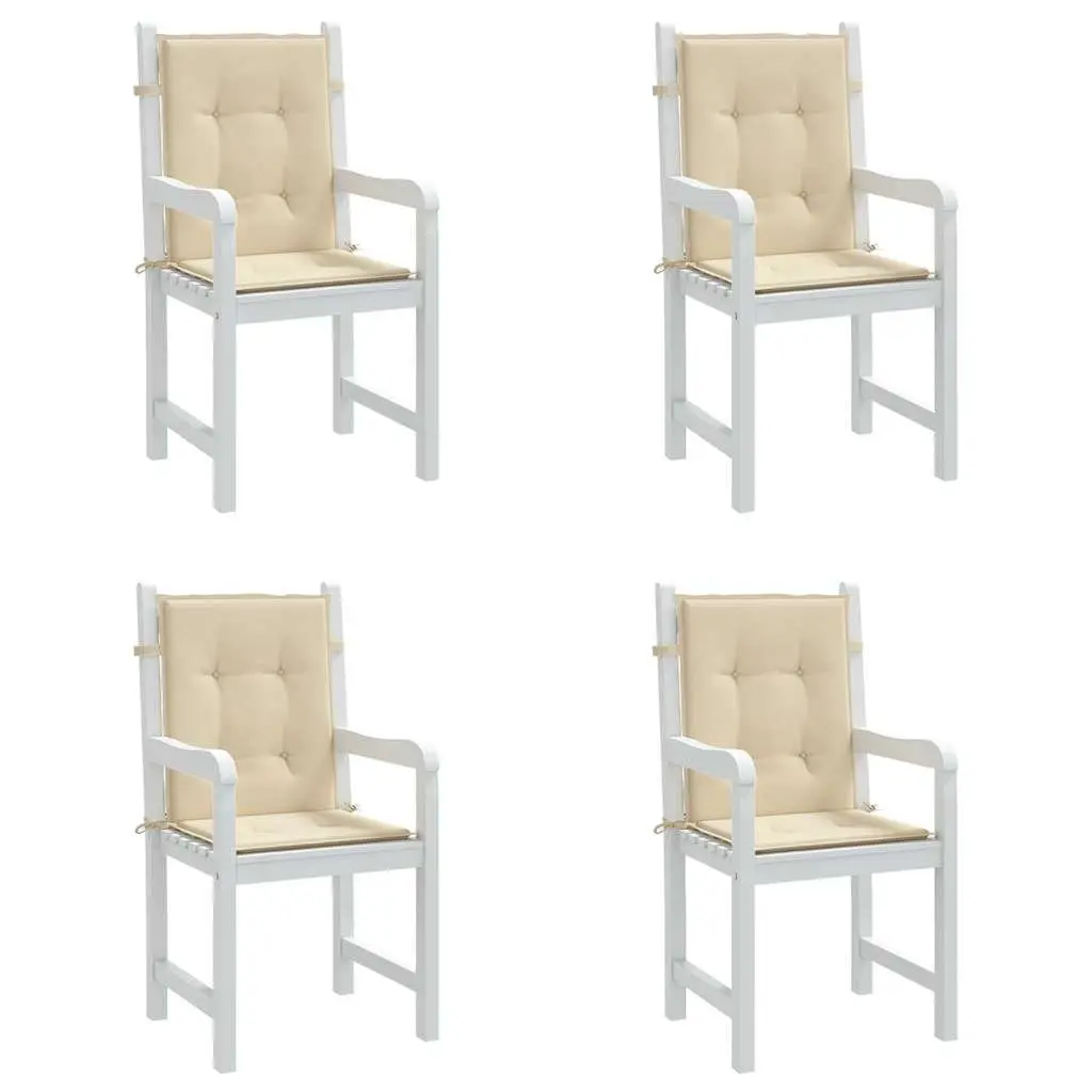 Lowback Chair Cushions Beige 4 Pack Oxford Fabric Outdoor Garden Patio Seating Pad