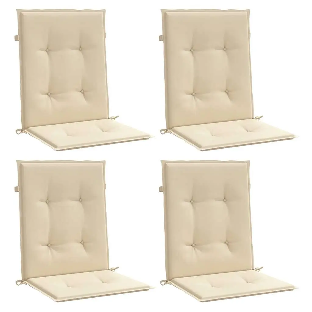 Lowback Chair Cushions Beige 4 Pack Oxford Fabric Outdoor Garden Patio Seating Pad