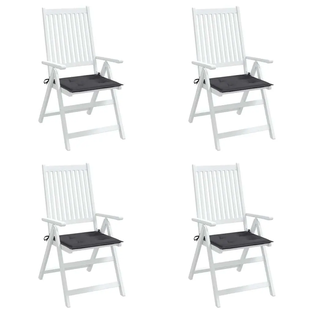 Garden Chair Cushions Anthracite Square 40 x 40 cm Foam Fibre Filling 4 Piece