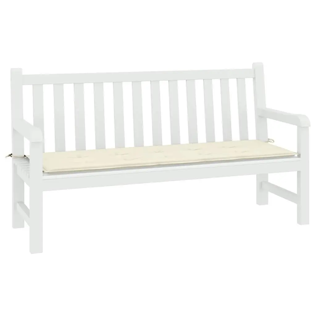Garden Bench Cushion Cream 200x50x3 cm Oxford Fabric Soft Foam Fibre Filling Non-Slip Ropes