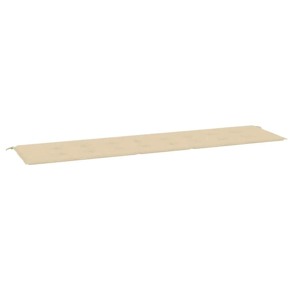 Garden Bench Cushion Beige 200x50x3cm Water-Resistant Oxford Fabric Non-Slip Ropes
