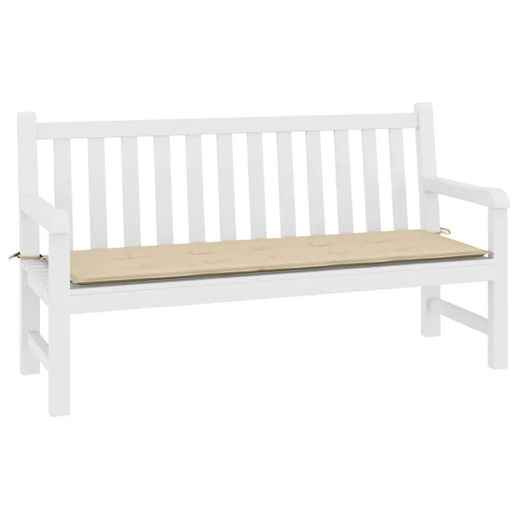 Garden Bench Cushion Beige 200x50x3cm Water-Resistant Oxford Fabric Non-Slip Ropes