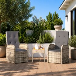 Concise Outdoor Reclining Armchairs Set, 2 in Grey