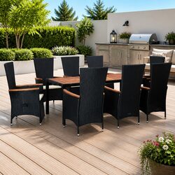 Compact Yet Stylish 9 Piece Outdoor Dining Set