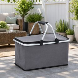 Grey Foldable Insulated Cooler Bag