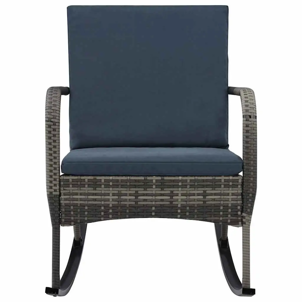 Outdoor Rocking Chair Garden Patio Seating Anthracite with Removable Cushions