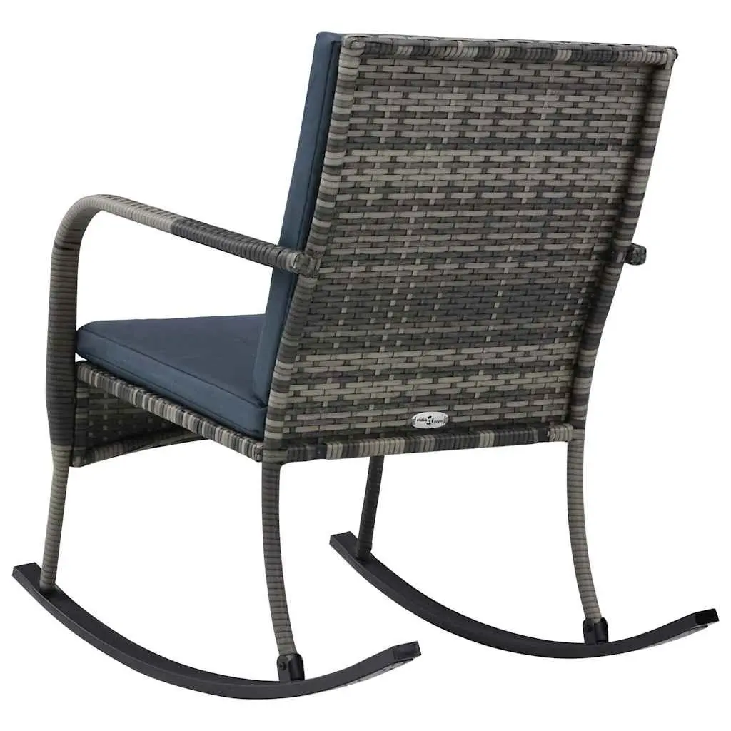 Outdoor Rocking Chair Garden Patio Seating Anthracite with Removable Cushions