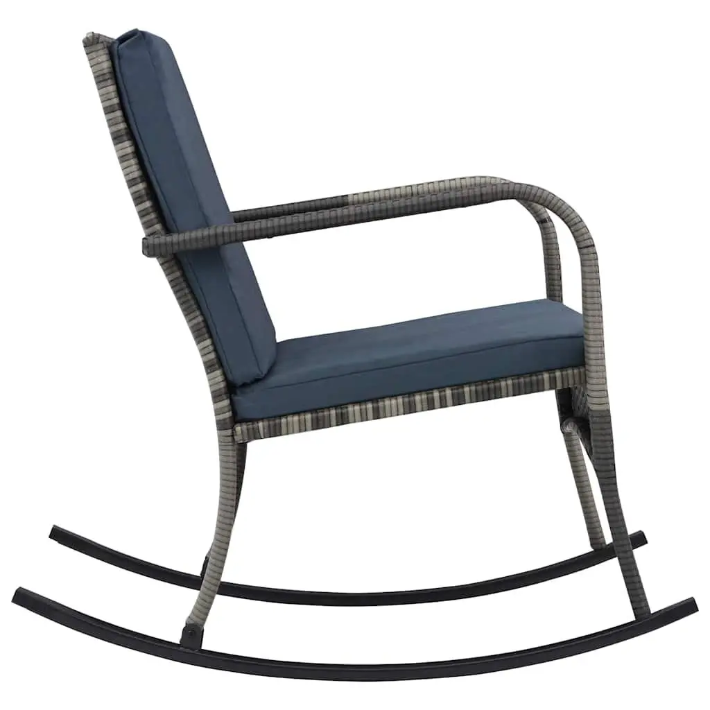 Outdoor Rocking Chair Garden Patio Seating Anthracite with Removable Cushions